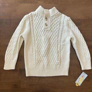 Cat & Jack Cream Cable Knit Sweater